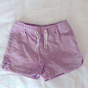 Girls shorts with pull on waist. Lilac color.